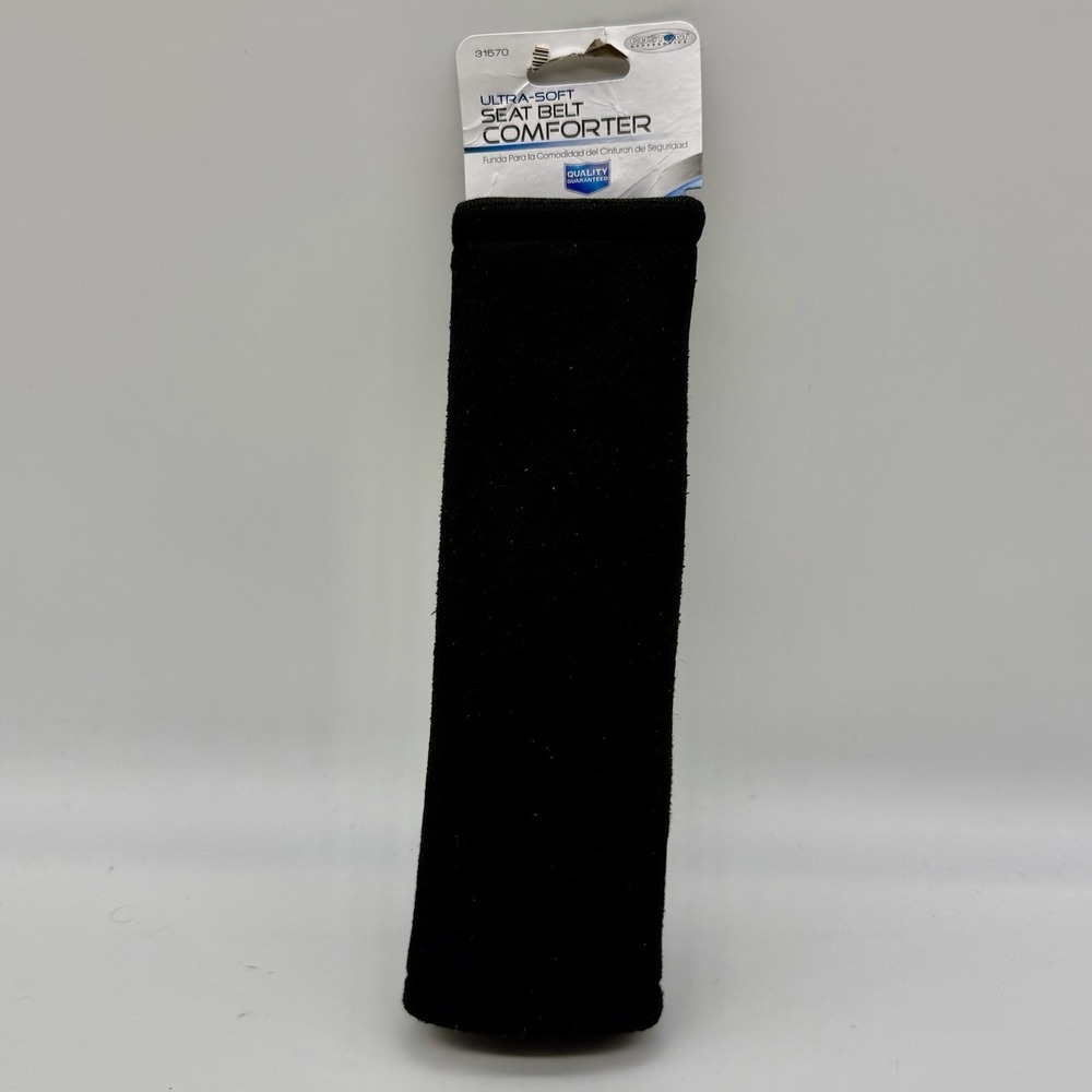 Ultra-Soft Seat Belt Comforter Black Shoulder Pad By Custom Accessories 8.6"‎ L